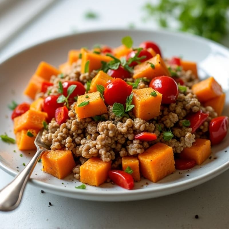 Herb-Seasoned Ground Turkey Skillet with Sweet Potatoes