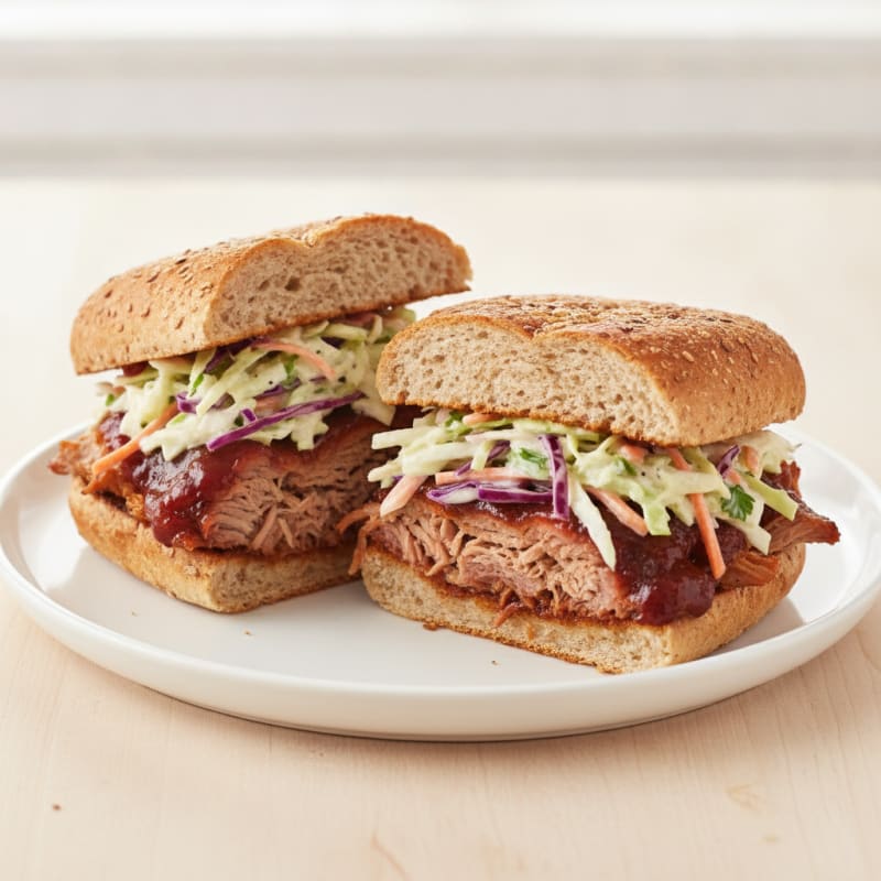 BBQ Pulled Pork Sandwiches with Coleslaw