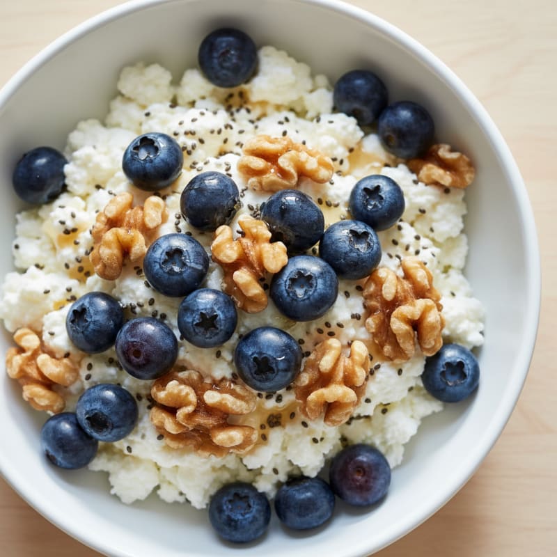 Cottage Cheese Berry Bowl with Chia Seeds