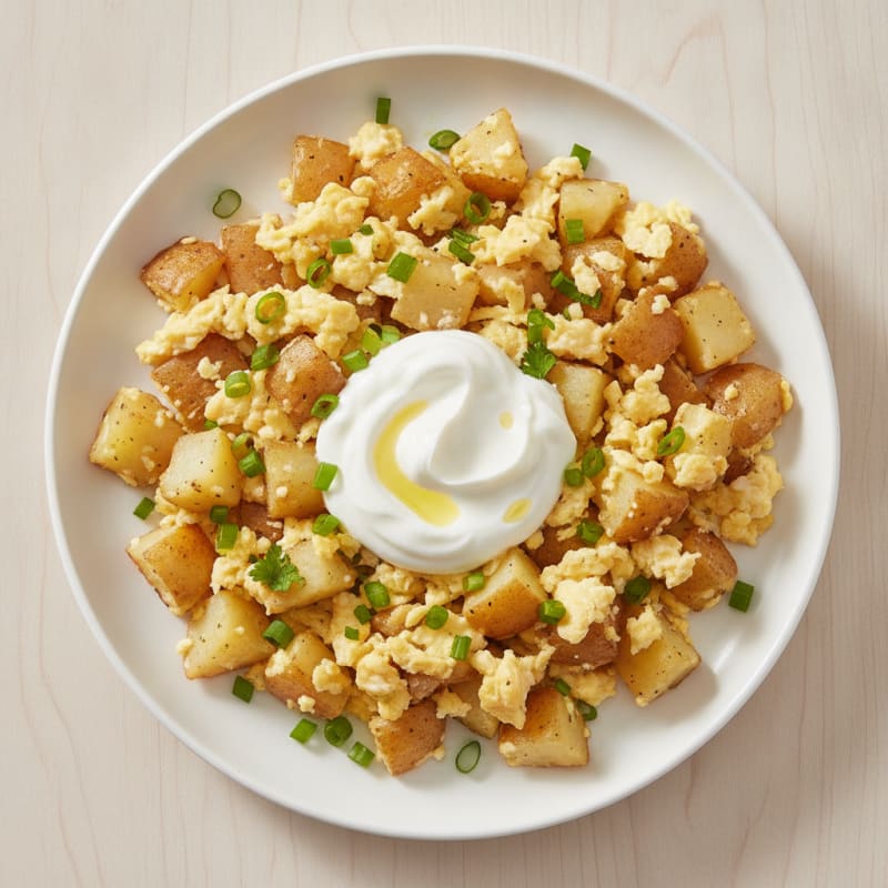 Egg and Potato Scramble with Greek Yogurt