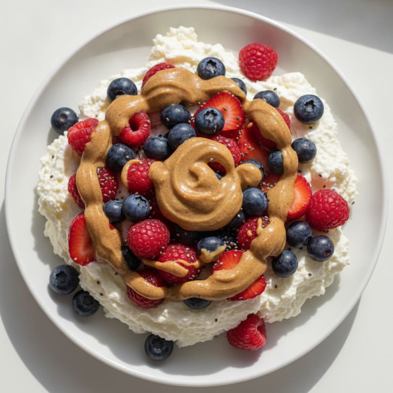 Greek Yogurt Protein Mousse with Mixed Berries