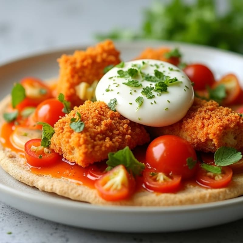 Healthy Crispy Buffalo Chicken Flatbread