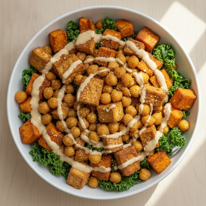 Roasted Sweet Potato and Chickpea Buddha Bowl