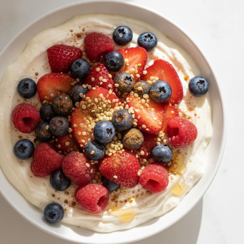 Vanilla Greek Yogurt with Berries