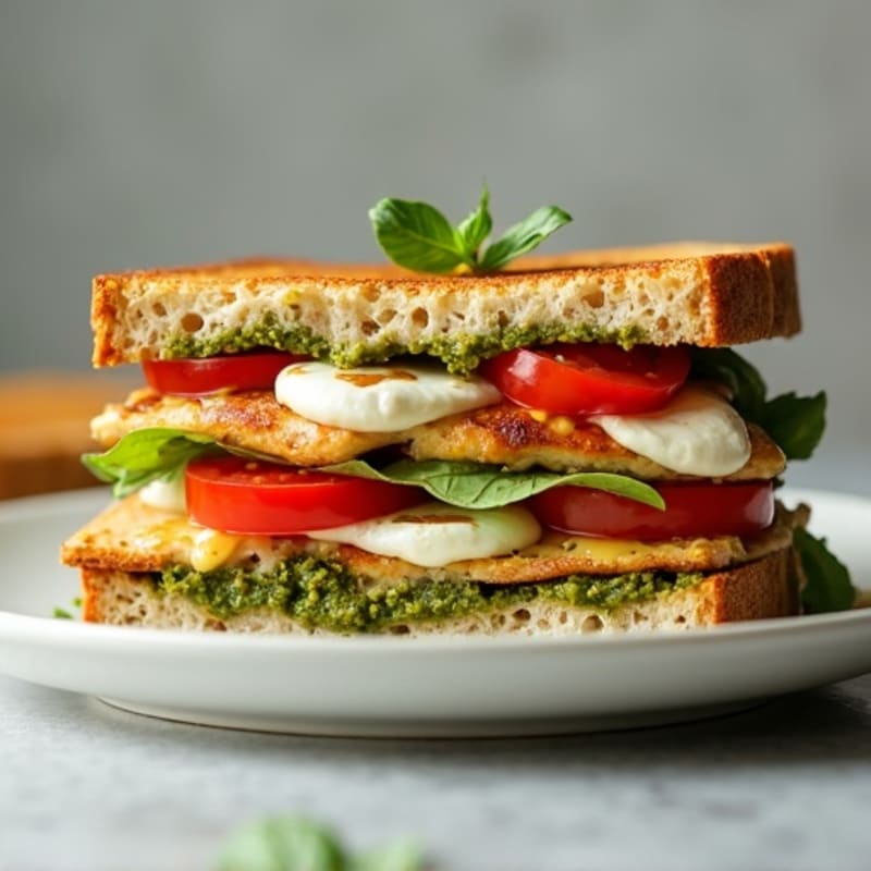 Fresh Mozzarella and Tomato Pesto Melt