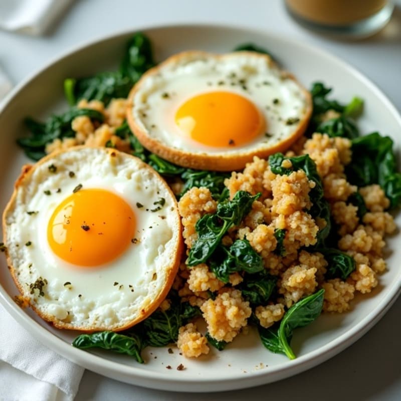 Ground Turkey and Spinach Egg Scramble