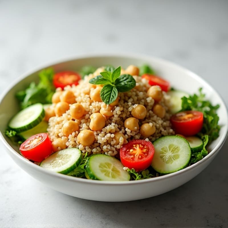 Chickpea and Quinoa Salad with Lemon Tahini Dressing