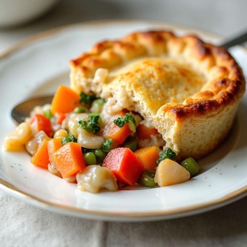 Healthy Creamy Turkey and Vegetable Pot Pie