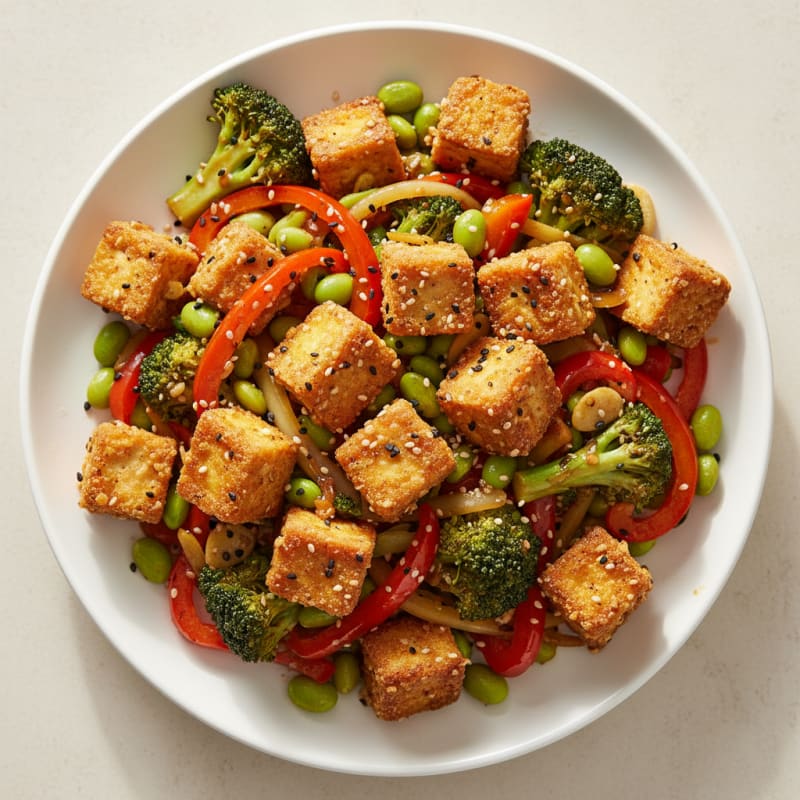 Sesame Tofu and Vegetable Stir-Fry