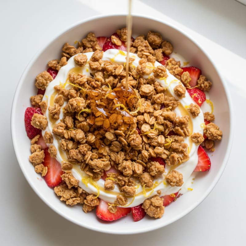 Creamy Strawberry Crumble with Zesty Lemon