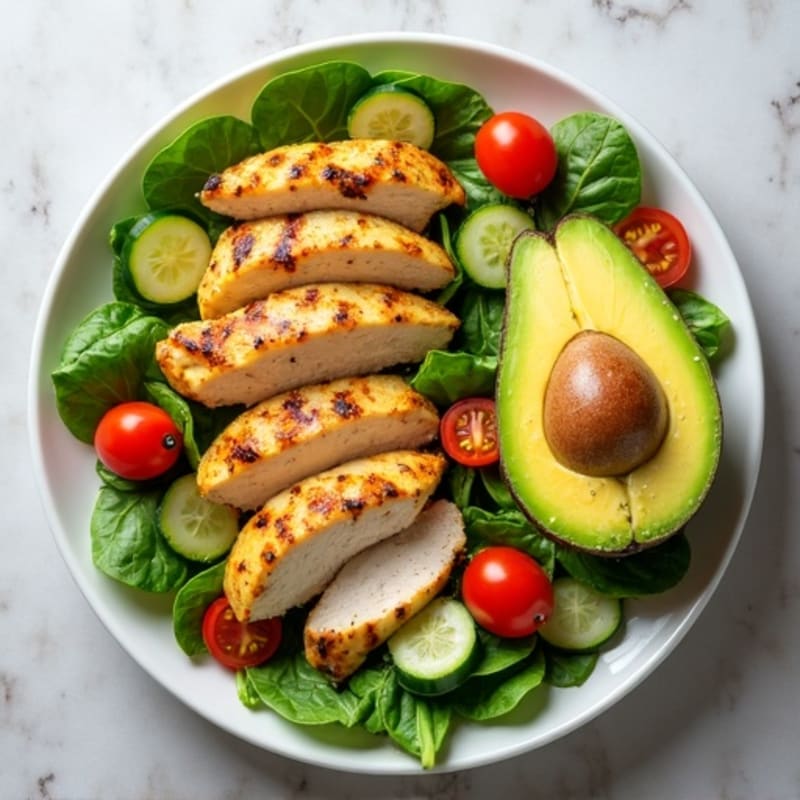 Grilled Chicken Power Salad with Creamy Avocado