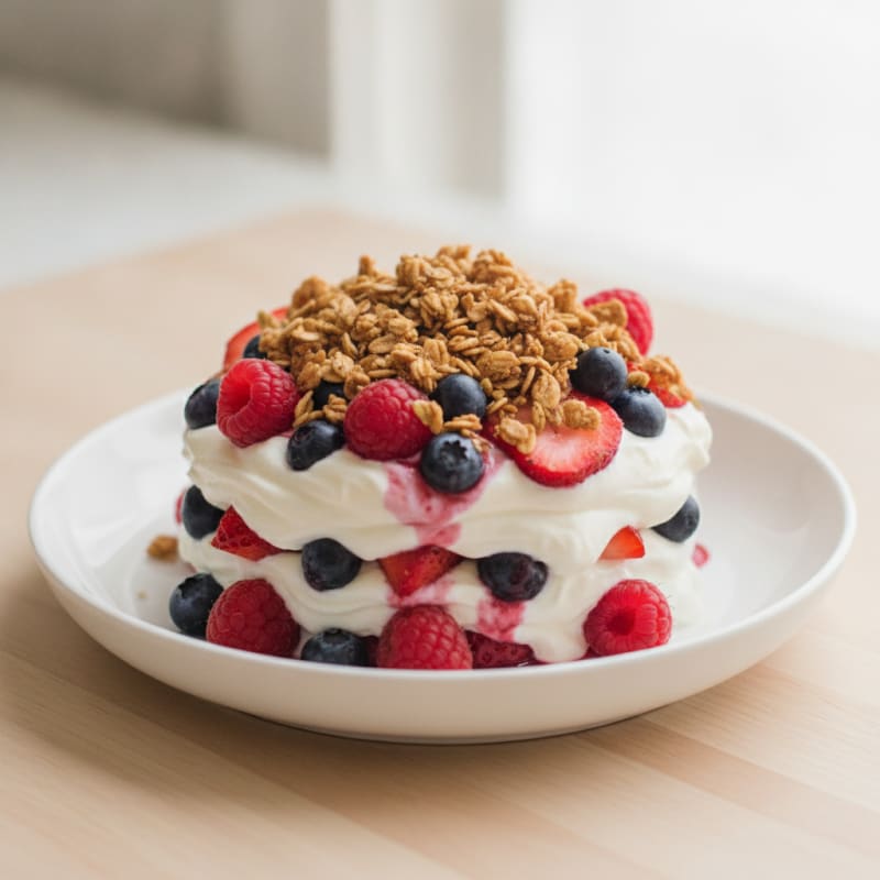 Greek Yogurt Protein Parfait with Mixed Berries
