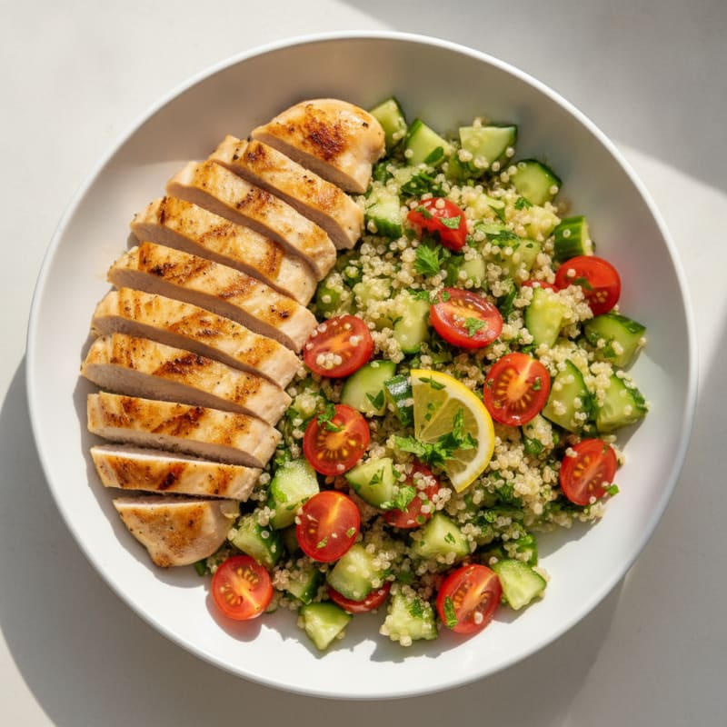 Grilled Chicken and Quinoa Salad with Lemon Vinaigrette
