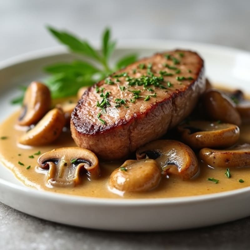 Pan-Seared Beef Tenderloin with Creamy Garlic Mushrooms
