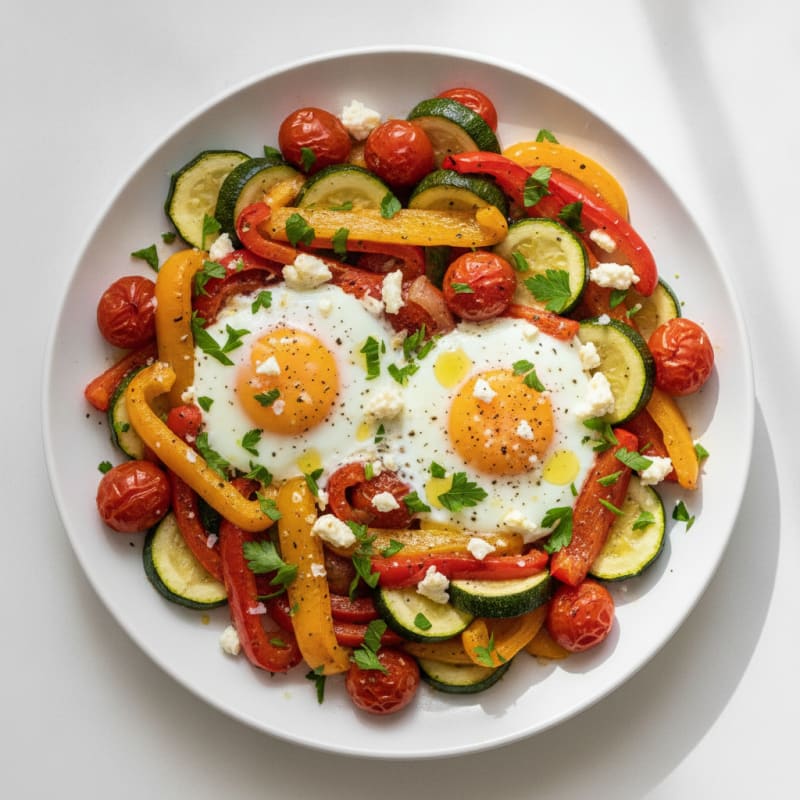 Baked Eggs with Roasted Vegetables