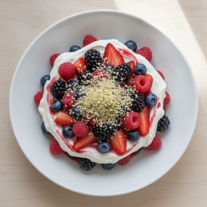 Greek Yogurt Protein Parfait with Mixed Berries