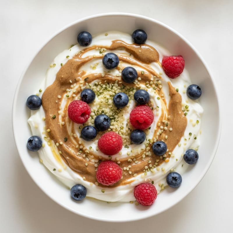 Creamy Greek Yogurt Bowl with Mixed Berries and Almond Butter