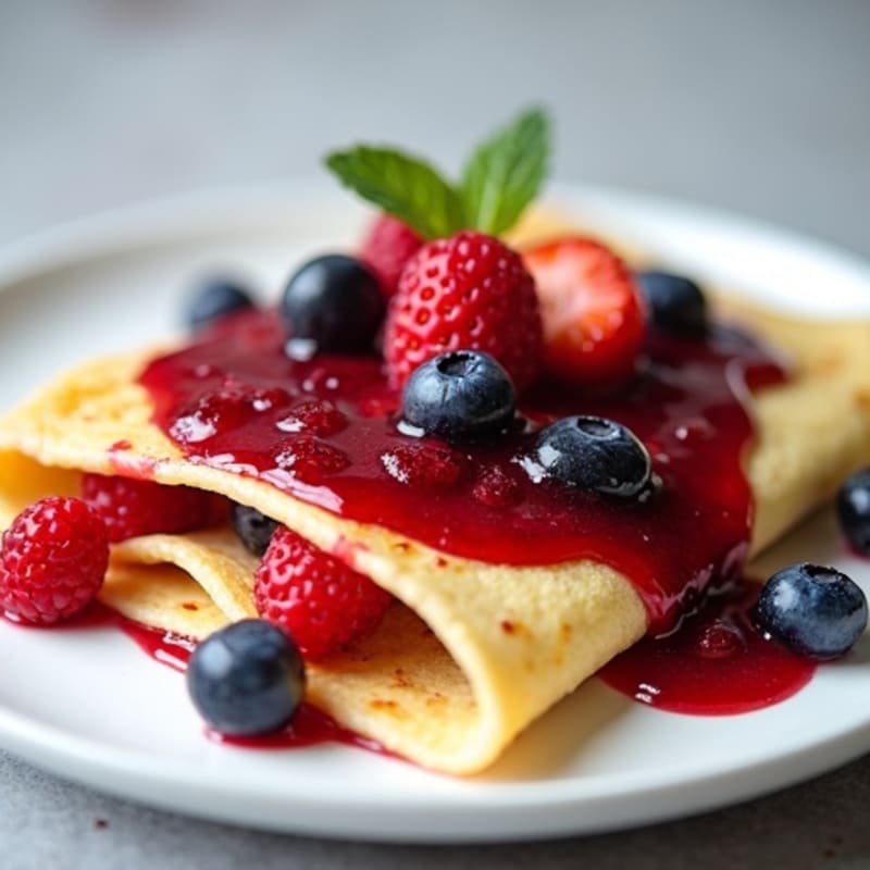 Protein-Packed Almond Flour Crepes with Berry Compote
