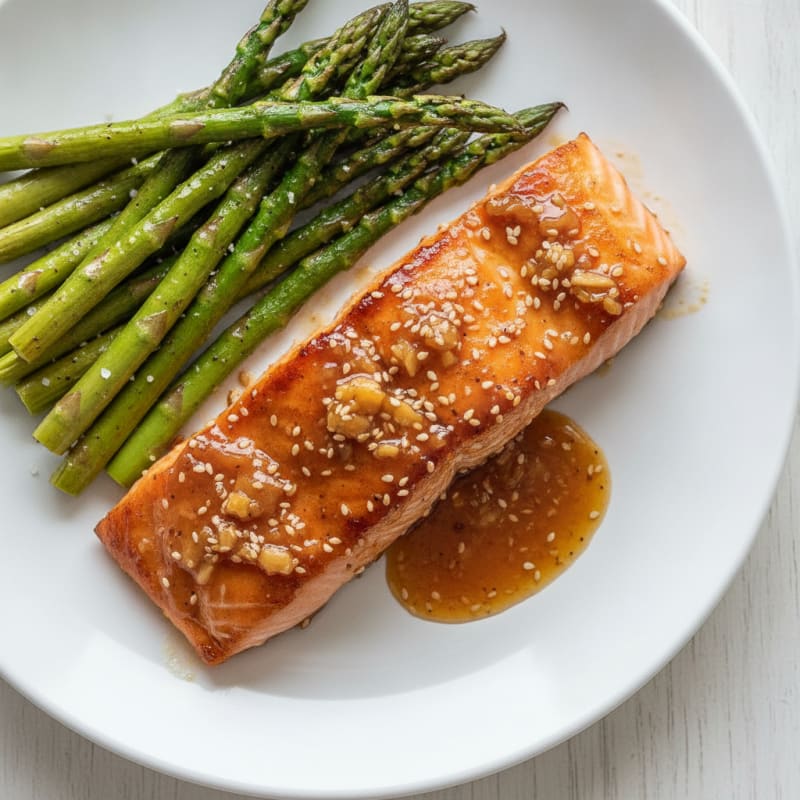Teriyaki Glazed Salmon with Roasted Asparagus