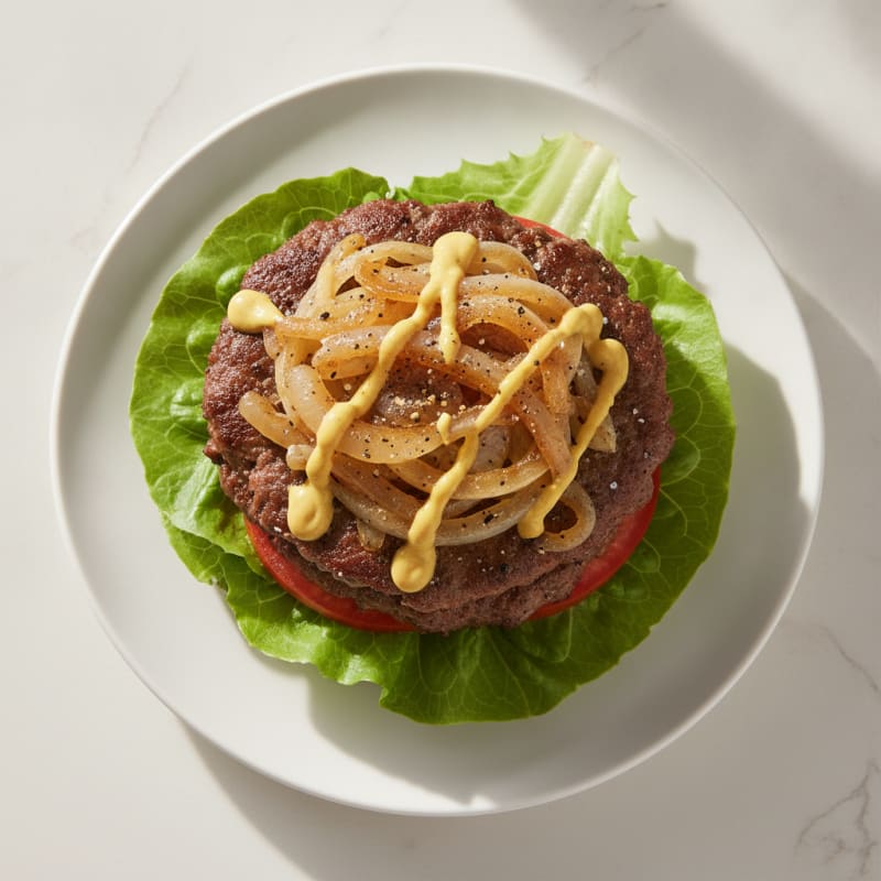 Beef Burger with Caramelized Onions