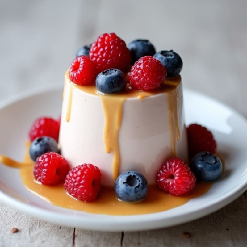 Silky Tofu Protein Pudding with Mixed Berries