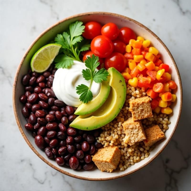 Hearty Black Bean and Fresh Veggie Burrito Bowl