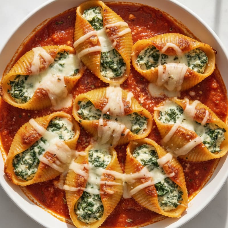 Spinach & Ricotta Stuffed Shells with Marinara