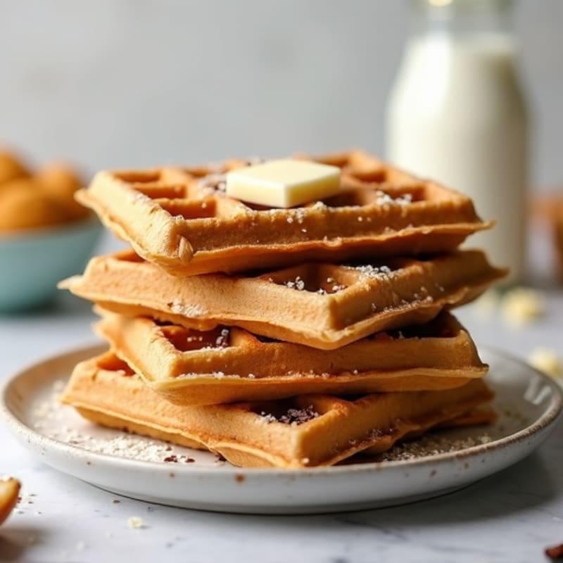 Fluffy Whole Grain Protein Waffles