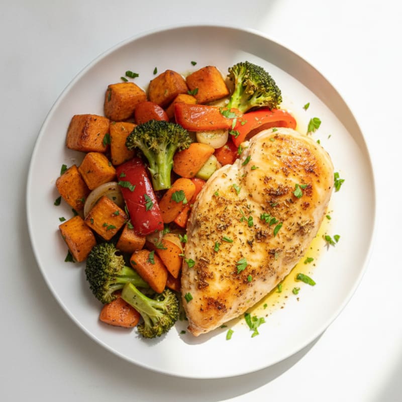 Baked Herb Chicken with Roasted Vegetables
