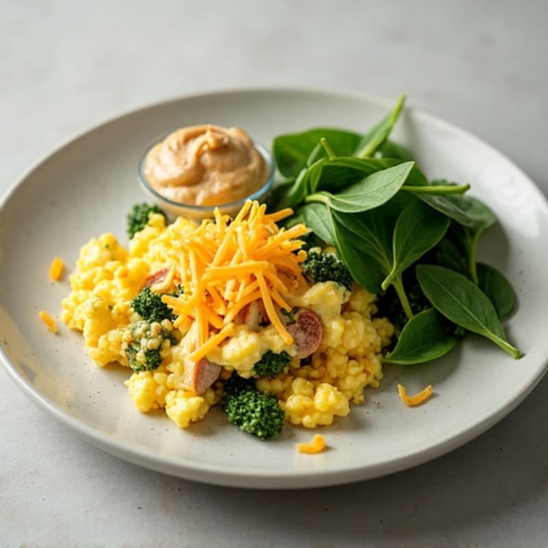 Egg White Scramble with Spinach and Turkey Sausage
