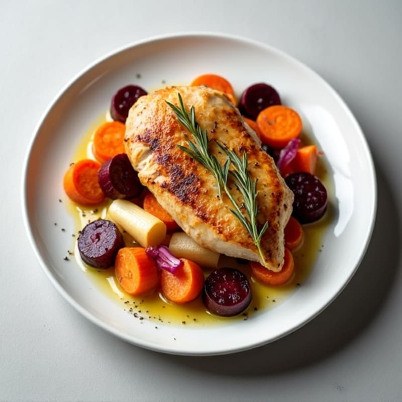 Roasted Root Medley with Chicken