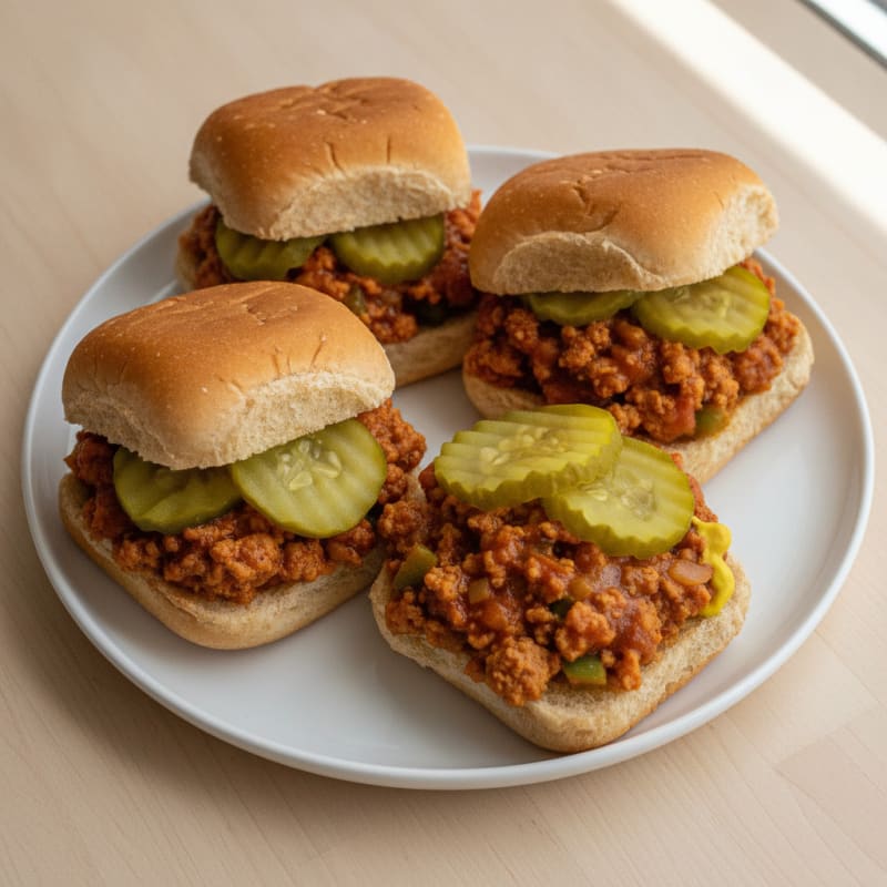 Classic Sloppy Joe Sliders with Pickles