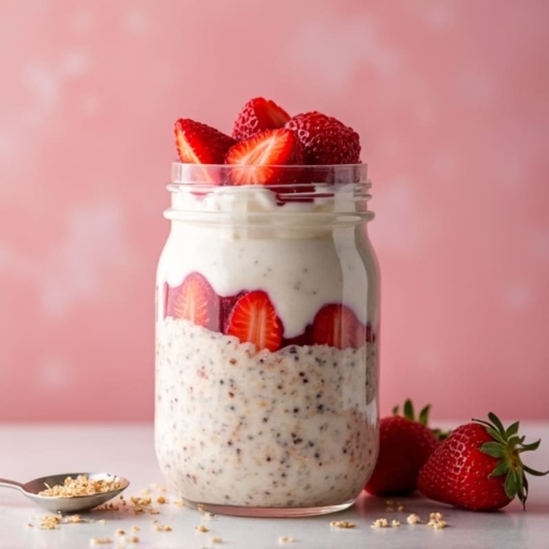 Creamy Strawberry Shortcake Overnight Oats