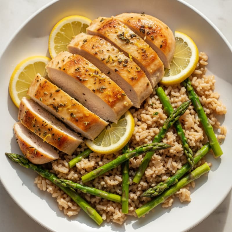 Lemon Herb Roasted Chicken with Rice
