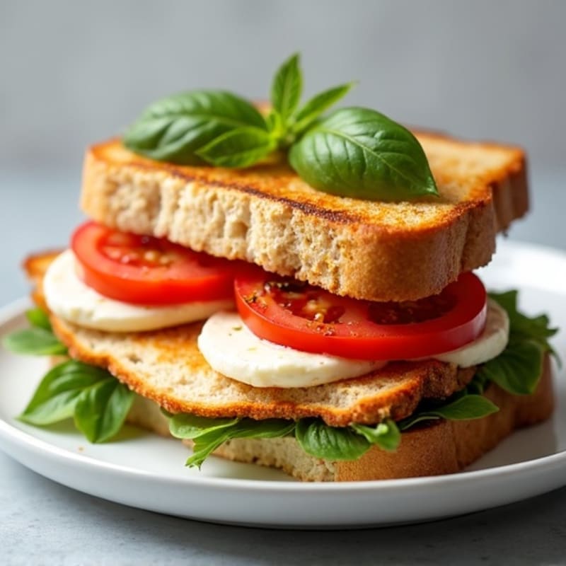 Fresh Mozzarella, Tomato and Basil Crispy Grilled Sandwich