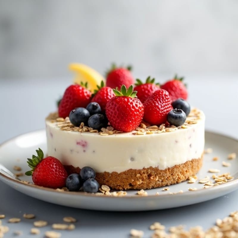 Greek Yogurt Protein Cheesecake with Berries