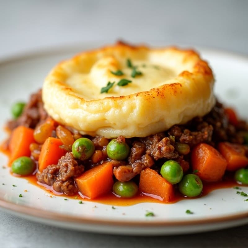 Lean Ground Beef and Hearty Vegetable Shepherd's Pie with Creamy Potato Topping