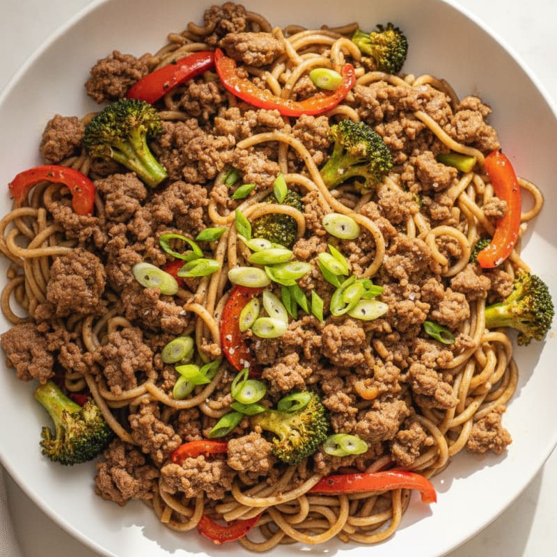 Savory Ground Beef and Noodle Skillet