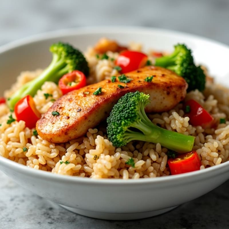 Lean Chicken and Vegetable Brown Rice Stir-Fry