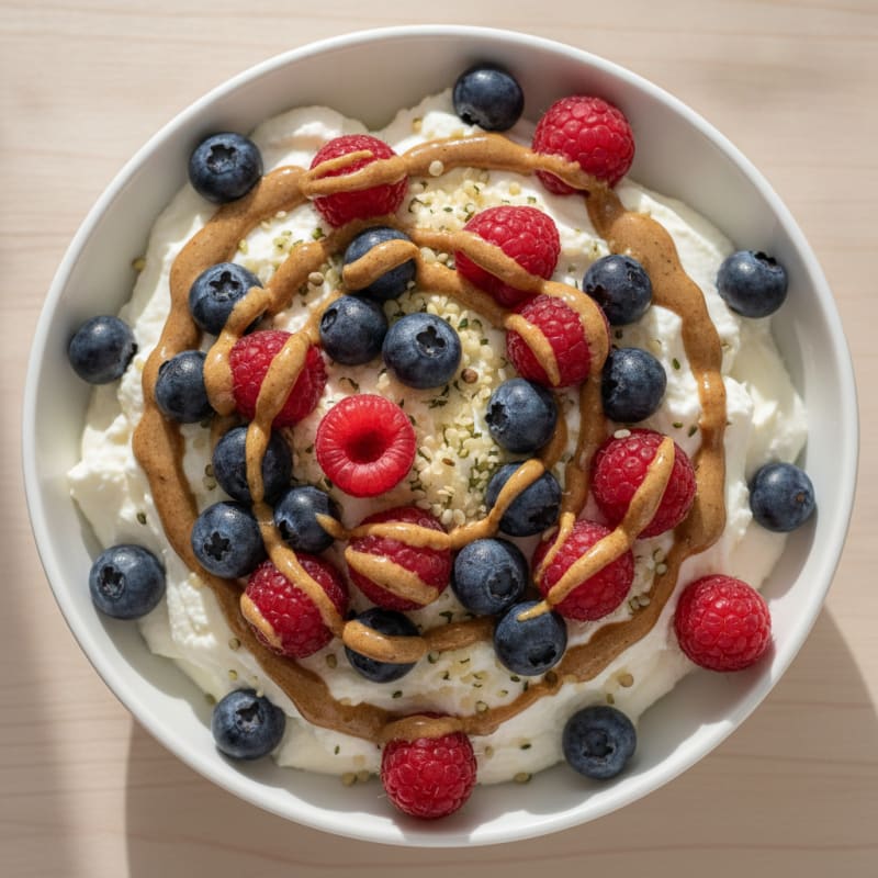 Silky Greek Yogurt Protein Pudding with Berries