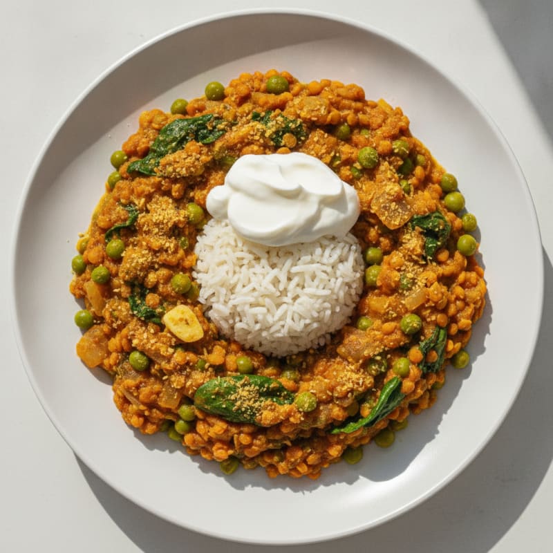 Lentil and Vegetable Curry with Basmati Rice