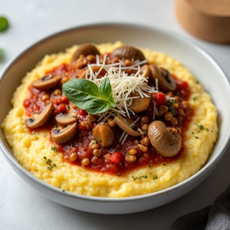 Hearty Mushroom Ragu with Creamy Polenta