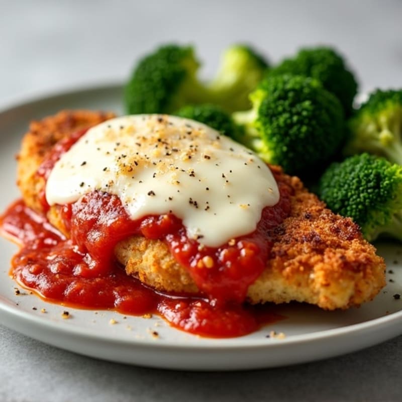 Crispy Chicken Parmesan with Roasted Broccoli
