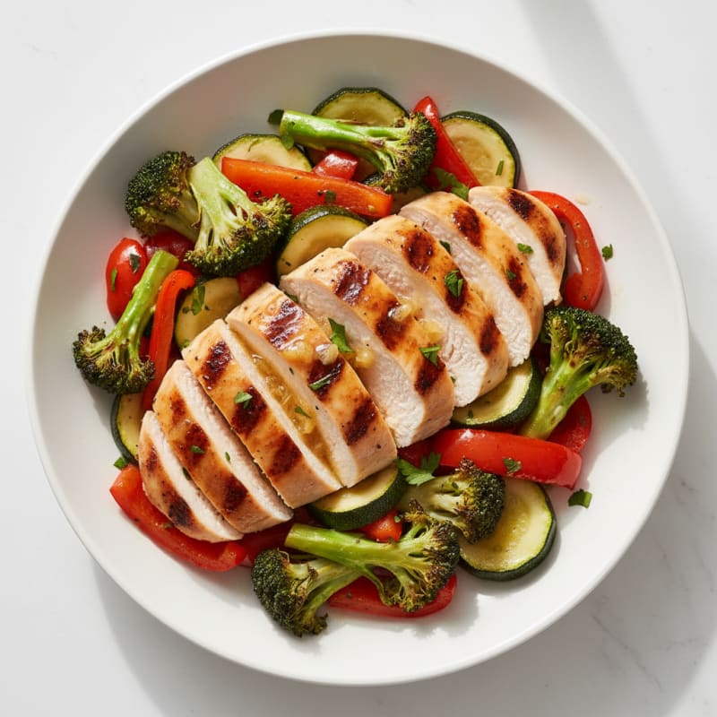 Grilled Chicken and Mixed Vegetable Bowl