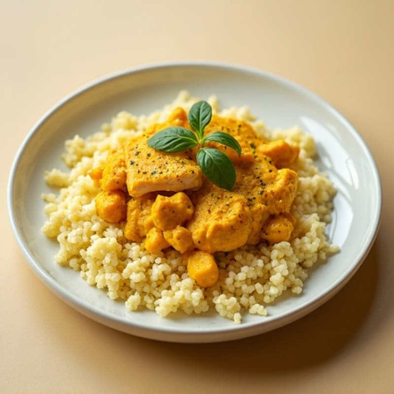 Creamy Coconut Turmeric Chicken with Cauliflower Rice