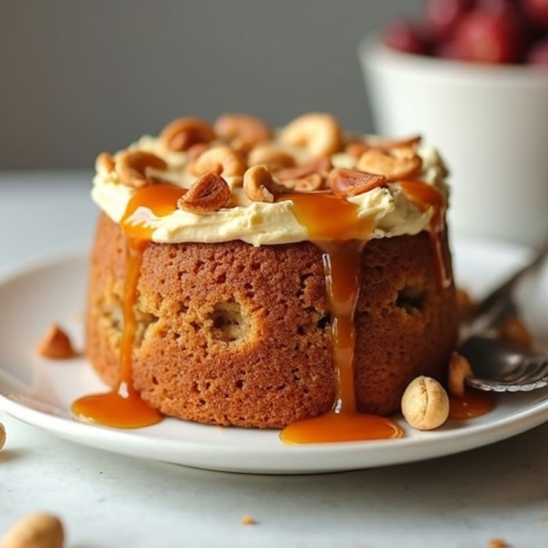 Protein-Rich Date and Almond Flour Cake with Maple-Cashew Drizzle