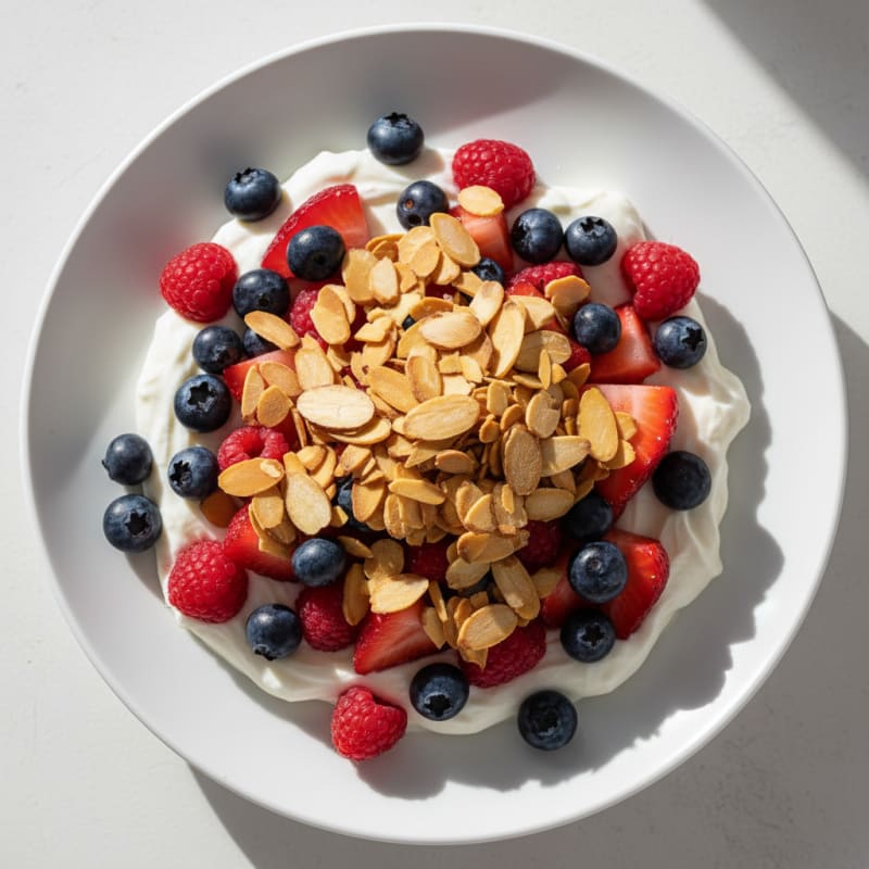 Greek Yogurt Parfait with Protein Powder and Mixed Berries