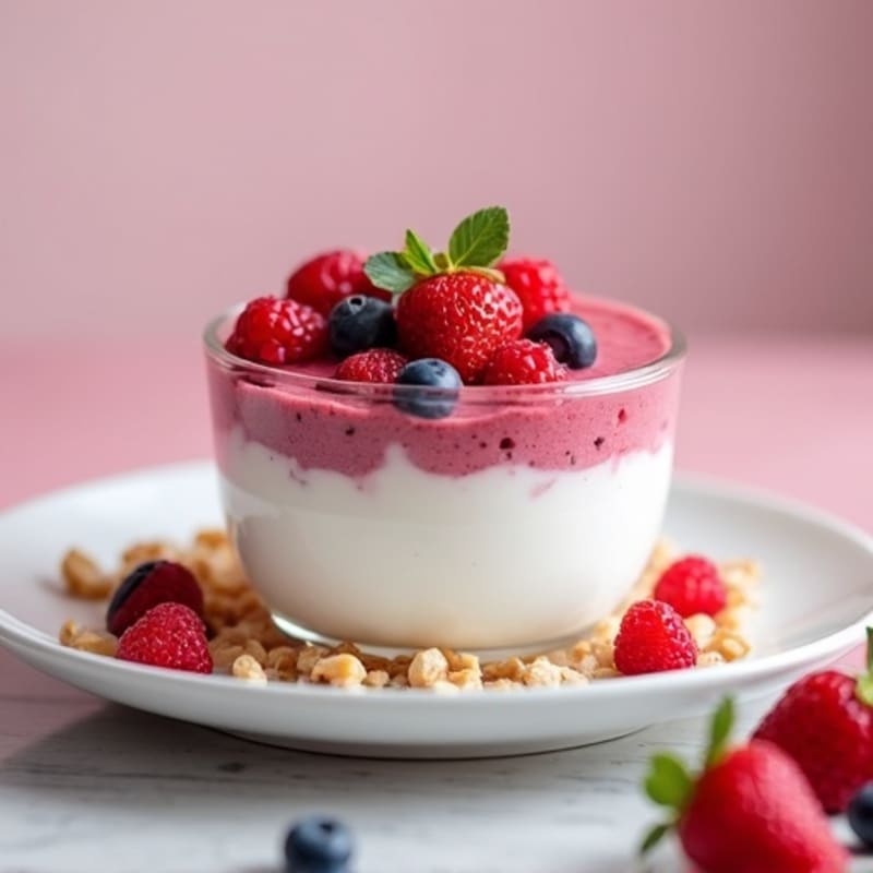 Silky Greek Yogurt Protein Pudding with Berries