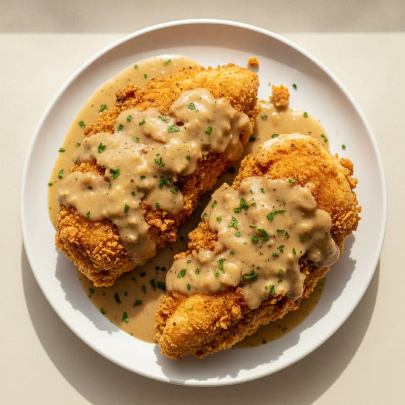 Crispy Buttermilk Fried Chicken with Creamy Gravy