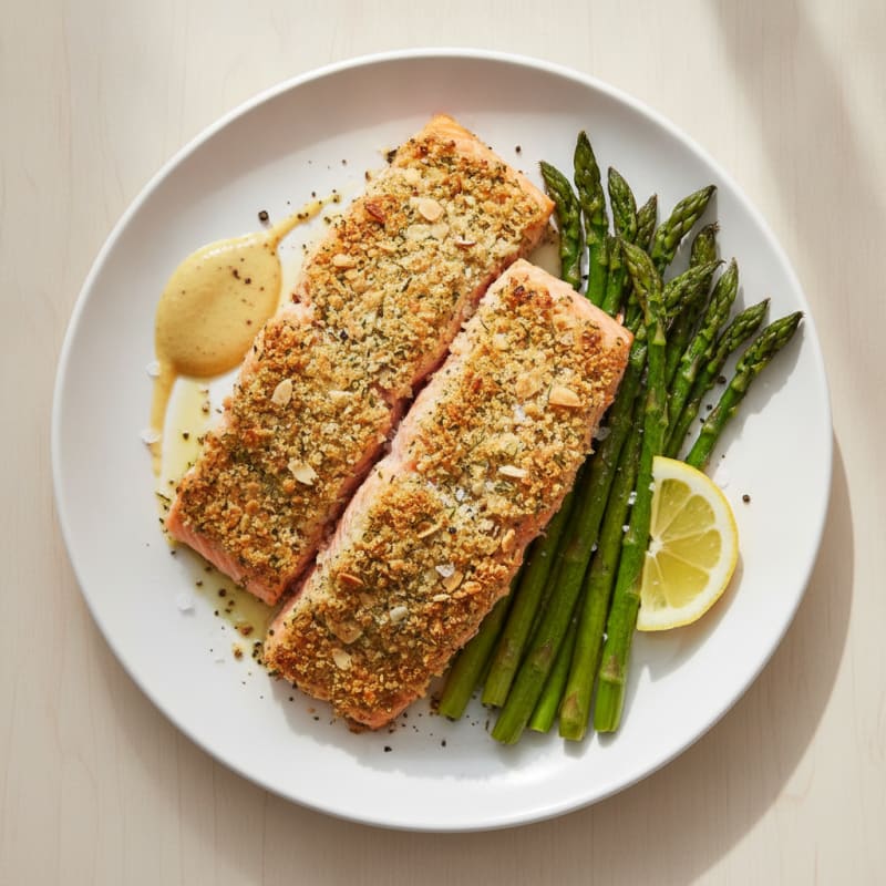 Herb-Crusted Salmon with Roasted Asparagus